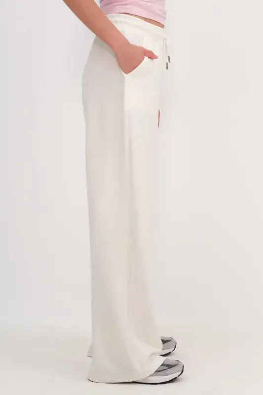Elastic Waist Modal Tracksuit EŞF11053-K5-Ecru - 4