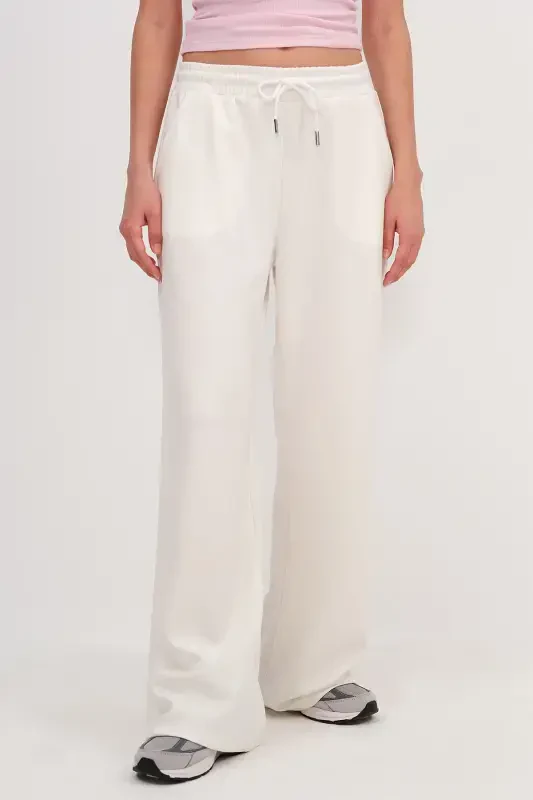 Elastic Waist Modal Tracksuit EŞF11053-K5-Ecru - 5