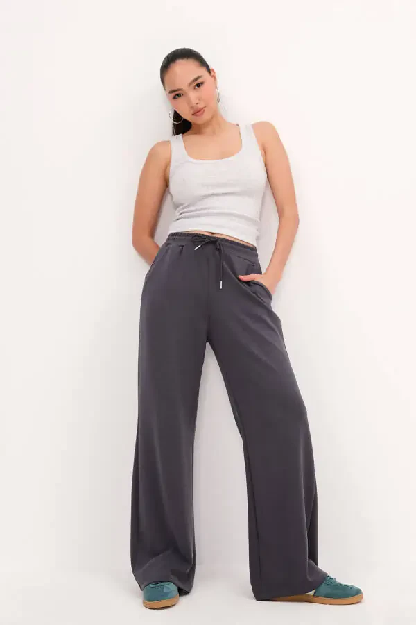 Elastic Waist Modal Tracksuit Eşf11053-m8-Anthracite - 1