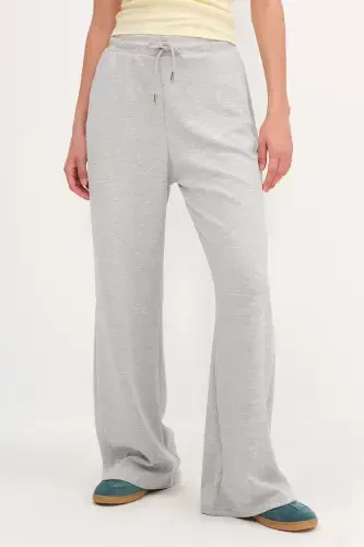 Elastic Waist Modal Tracksuit EŞF11053-M8-Grey Melange - ADDAX (1)