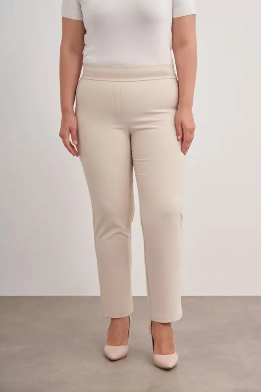 Elastic Waist Pants With Thick Belt - 3