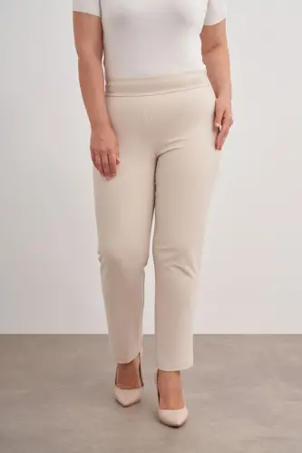 Elastic Waist Pants With Thick Belt - 4