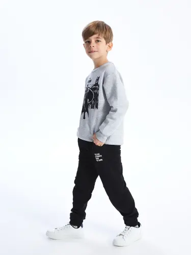 Elastic Waist Printed Boys' Jogger Sweatpants-Black - LC WAIKIKI (1)