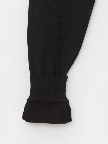 Elastic Waist Printed Boys' Jogger Sweatpants-Black - 4