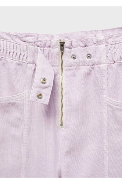 Elastic Waist Slouchy Jean Pants - 5