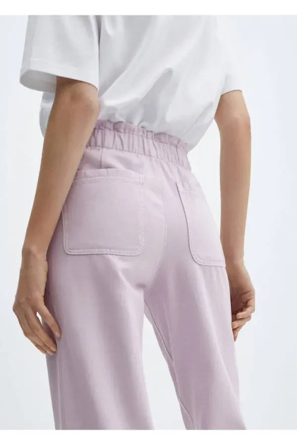 Elastic Waist Slouchy Jean Pants - 6