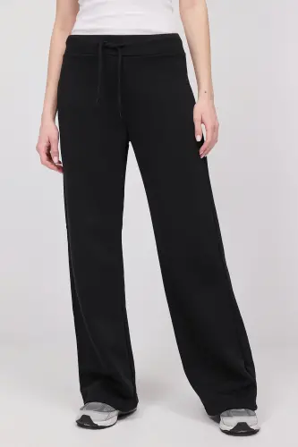 Elastic Waist Wide Leg Sweatpants EŞF10308-P10-Black - ADDAX (1)