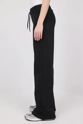 Elastic Waist Wide Leg Sweatpants EŞF10308-P10-Black - 4