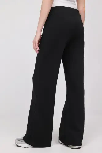 Elastic Waist Wide Leg Sweatpants EŞF10308-P10-Black - 5