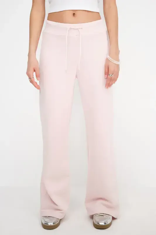 Elastic Waist Wide Leg Sweatpants EŞF10308-P10-Lotus - ADDAX