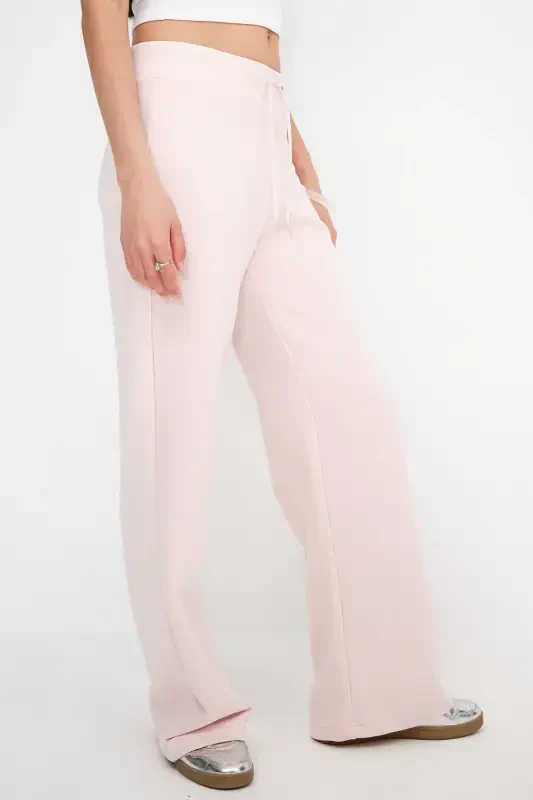 Elastic Waist Wide Leg Sweatpants EŞF10308-P10-Lotus - 4