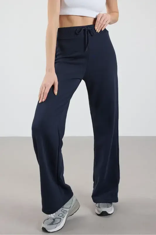 Elastic Waist Wide Leg Sweatpants Eşf10308-p10-Navy Blue - 2