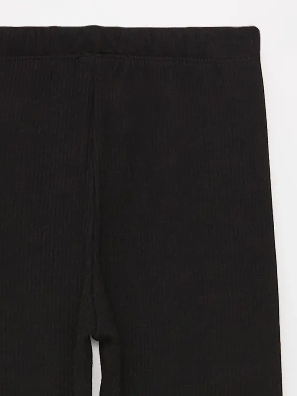 Elastic Waistband Boys Thermal Underwear-Black - 3
