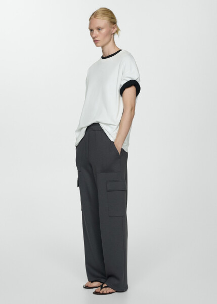 Elastic waistband cargo pants - 48