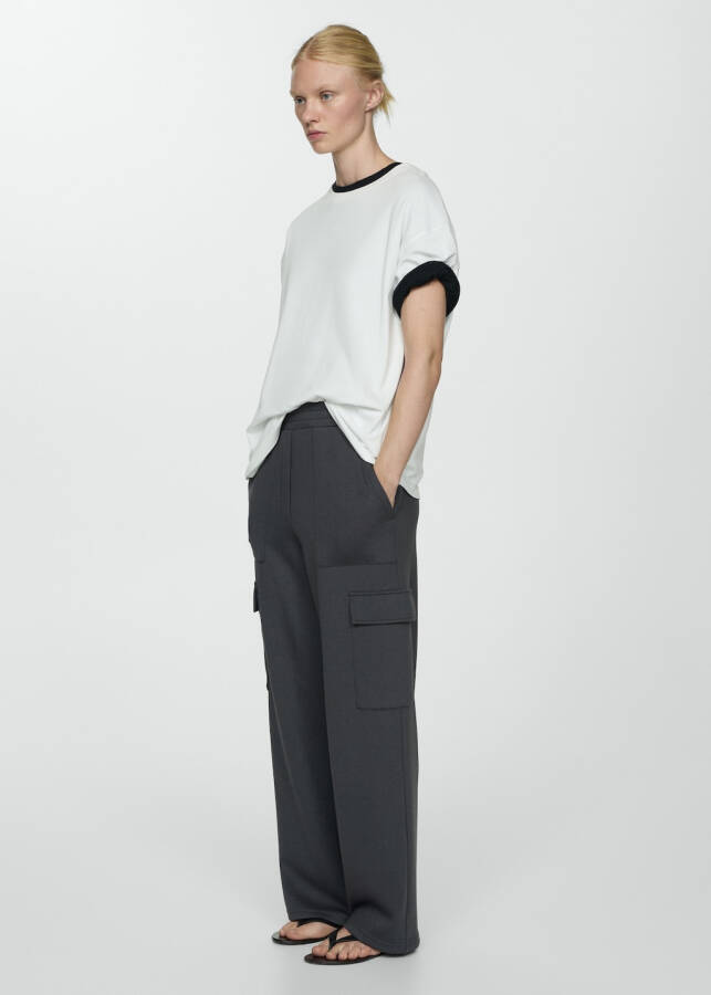 Elastic waistband cargo pants - 34