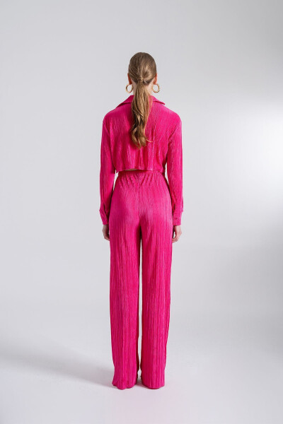 Elastic Waistband Flexible Comfy Pink Pants - 4