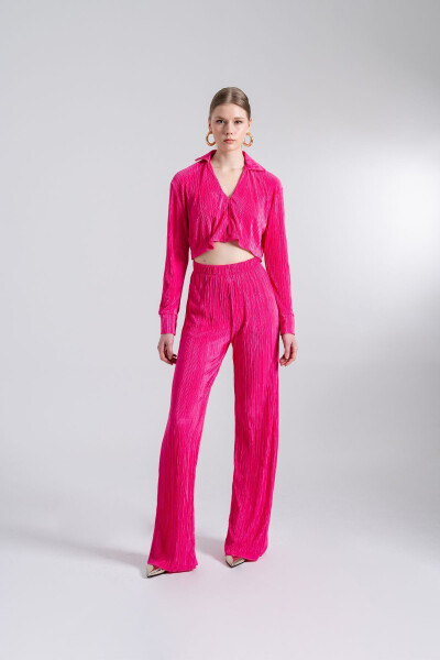 Elastic Waistband Flexible Comfy Pink Pants - 8