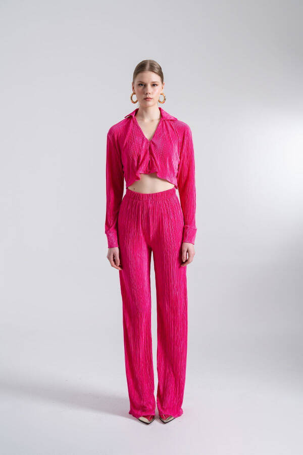 Elastic Waistband Flexible Comfy Pink Pants - 9