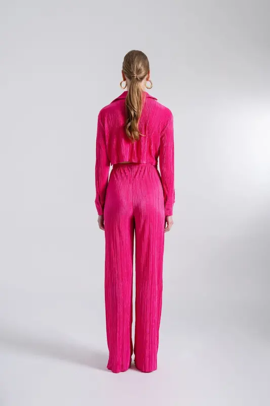 Elastic Waistband Flexible Comfy Pink Pants - 5