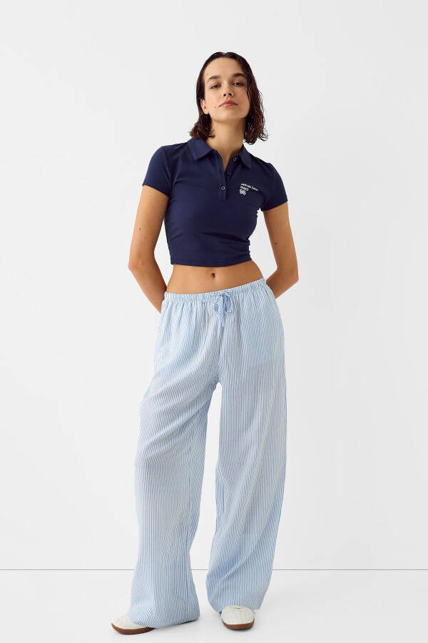 Elastic-waisted straight-fit linen-blend trousers - 2