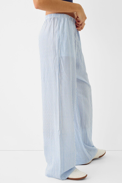 Elastic-waisted straight-fit linen-blend trousers - 5