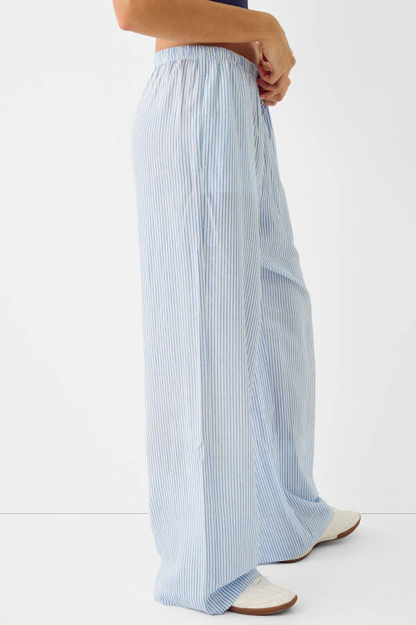 Elastic-waisted straight-fit linen-blend trousers - 5