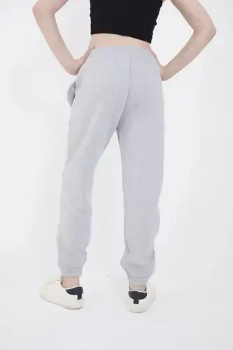 Elasticated Three Thread Printed Sweatpants - Grey - 4