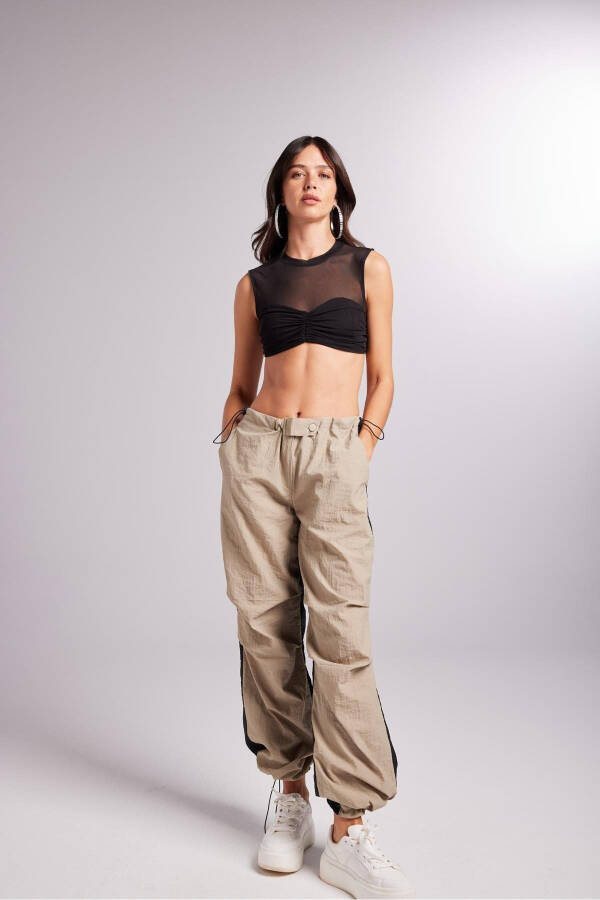 Elasticated Two Tone Bic with Adjustable Waist and Hem - 1