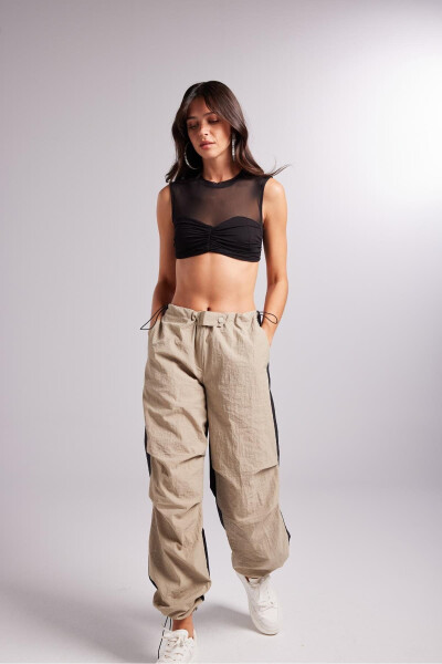 Elasticated Two Tone Bic with Adjustable Waist and Hem - 4