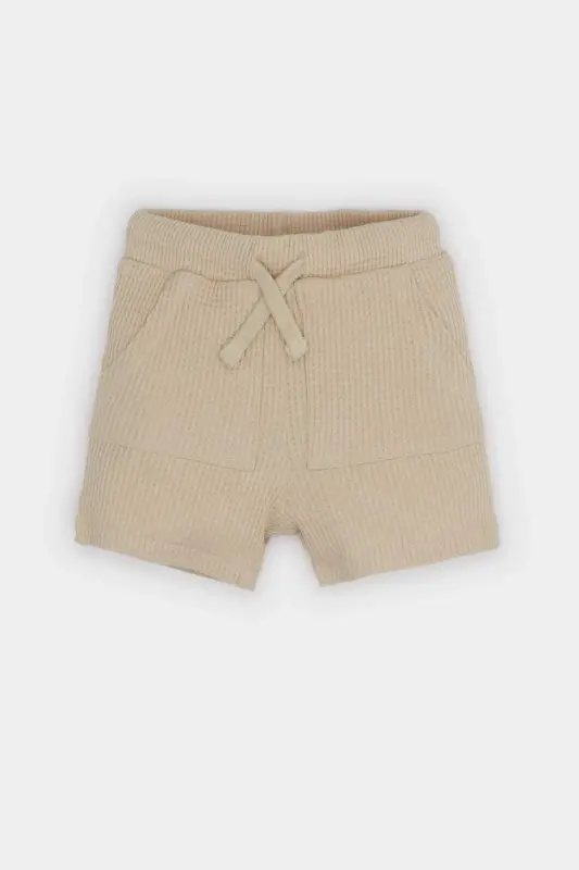 Elasticated Waist Waffle Shorts Baby Boy C2221A524SM - Beige - DEFACTO