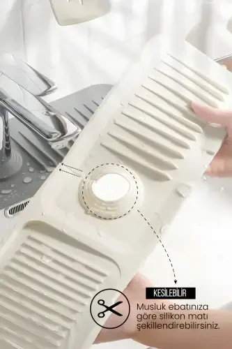 Эластичный коврик для смесителя, водосборник, нескользящее основание, органайзер для кухни, ванной, раковины. - 3