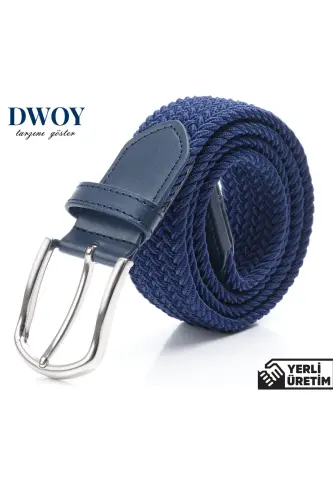 Эластичный синий вязаный пояс - DWOY (1)