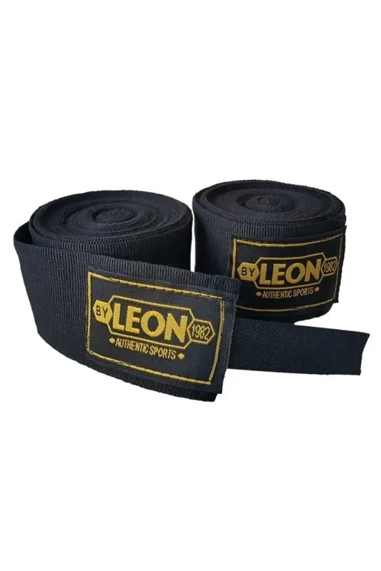 Elastik Boks, Kick Boks Ve Muay Thai Bandajı Özel Dokuma Elastik Bandaj ( Çift ) 3,5 Metre-SİYAH - BY LEON 1982