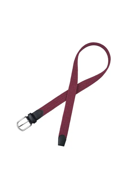 Elastik Bordo Örgü Kemer-Bordo - 2
