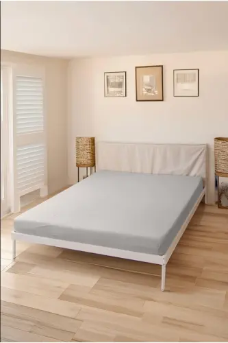 Elastik Paxta Triko Choyshab Kulrang 180x200 Littlekingsize - 1
