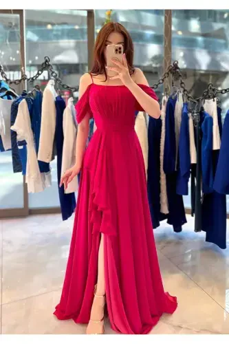 Elbise Qizil-Fuşya - 2