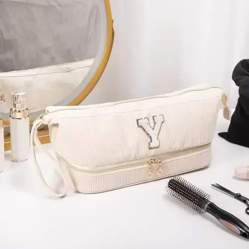 ELCUPA Initial shaxsiy sochlarini quritish moslamasi qutisi, ikki qatlamli soch asboblari uchun sayohat sumkasi, Shark FlexStyle uchun sochlarini fen mashinasi sumkasi bilan - Soch o'rash uchun fen mashinasi qutisi Dazmol Buklama temir Sayohat tashkilotchisi Sovg'a - 7