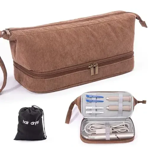 ELCUPA Hair Dryer Case, Double-Layer Hair Tools Travel Carrying Case for Shark FlexStyle/SmoothStyle with Hair Dryer Bag - Hair Air Wrap Dryer Case Flat Curling Iron Travel Organizer - Modazone