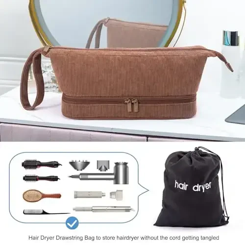 ELCUPA Hair Dryer Case, Double-Layer Hair Tools Travel Carrying Case for Shark FlexStyle/SmoothStyle with Hair Dryer Bag - Hair Air Wrap Dryer Case Flat Curling Iron Travel Organizer - 3