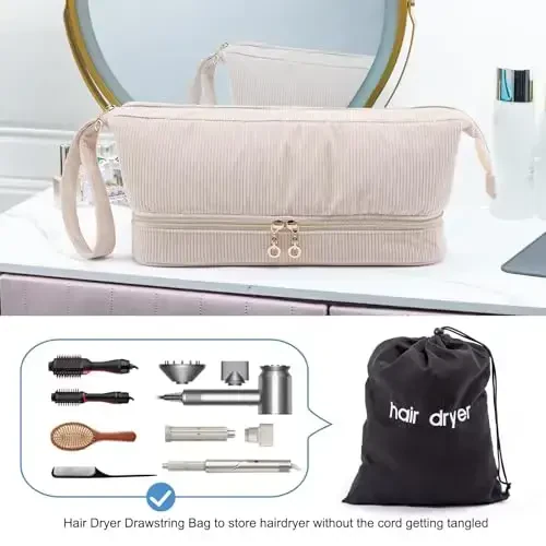 ELCUPA Hair Dryer Case, Double-Layer Hair Tools Travel Carrying Case for Shark FlexStyle/SmoothStyle with Hair Dryer Bag - Hair Air Wrap Dryer Case Flat Curling Iron Travel Organizer - 3