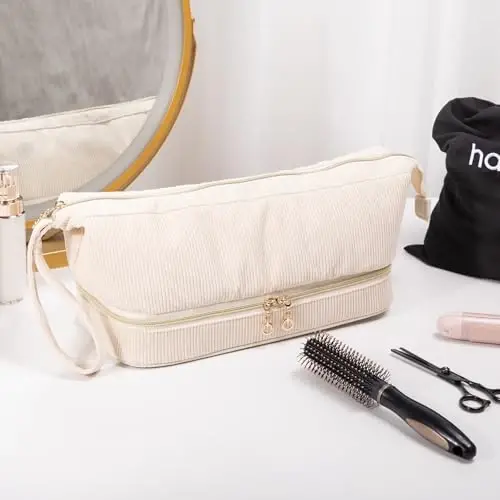 ELCUPA Soch quritgich qutisi, ikki qavatli soch vositalari uchun sayohat sumkasi Shark FlexStyle/SmoothStyle uchun soch quritgich sumkasi bilan - Soch o'rash quritgich qutisi tekis kıvırma ütü sayohat tashkilotchisi - 7