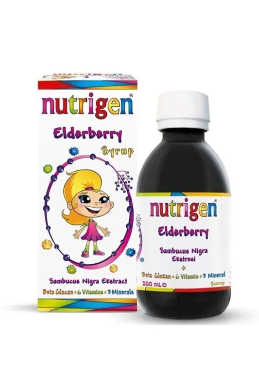 Elderberry Black Elderberry Beta Glucan Syrup 200 ml with Child Shampoo Gift - NUTRIGEN