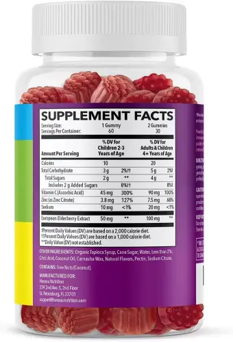 Elderberry Gummies for Kids, Immune System Supplement, Havasu Nutrition, 60ct - 4