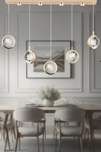 Eldon 5 qatorli 3 rangli 75 Watt oltin kristall LEDli - 1