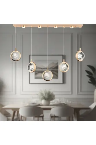 Eldon 5 qatorli 3 rangli 75 Watt oltin kristall LEDli - 1