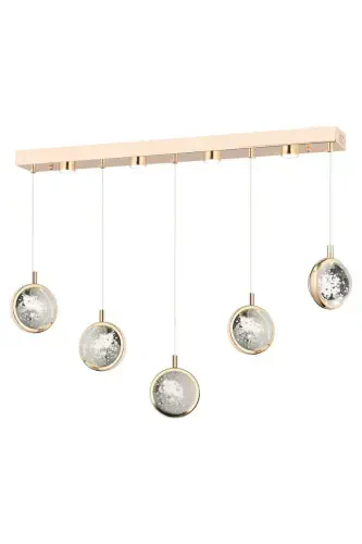 Eldon 5'li Sıralı 3 Renk 75 Watt Gold Kristal Ledli Modern Oturma Odası Salon Sarkıt Avize - 2