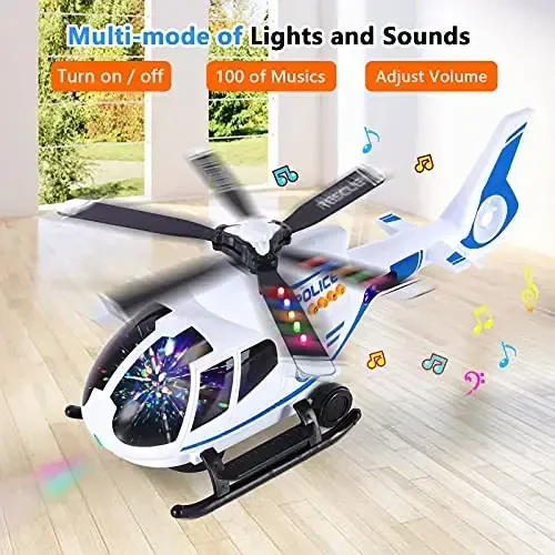 ele ELEOPTION Airplane Toy with Infrared Remote Control Plane Toys Helicopter with Lights and Music for 3 4 5 6 7 8 Year Old Boys Girls Gift White - 2