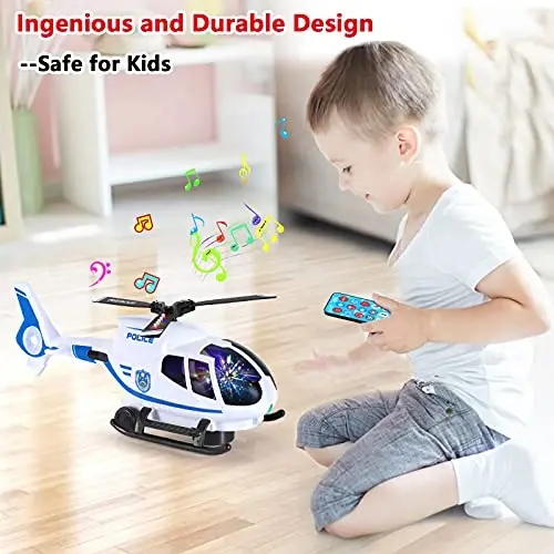 ele ELEOPTION Airplane Toy with Infrared Remote Control Plane Toys Helicopter with Lights and Music for 3 4 5 6 7 8 Year Old Boys Girls Gift White - 3