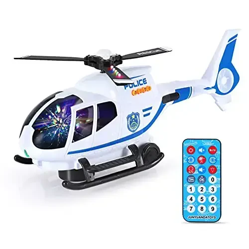ele ELEOPTION Airplane Toy with Infrared Remote Control Plane Toys Helicopter with Lights and Music for 3 4 5 6 7 8 Year Old Boys Girls Gift White - 1