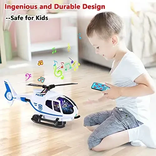 ele ELEOPTION Airplane Toy with Infrared Remote Control Plane Toys Helicopter with Lights and Music for 3 4 5 6 7 8 Year Old Boys Girls Gift White - 3